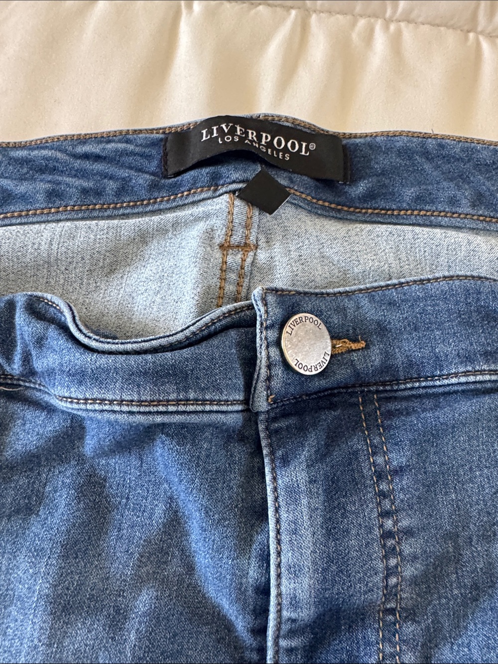 Liverpool Women’s Rolled-Hem Denim Shorts - Blue - Picture 2 of 4